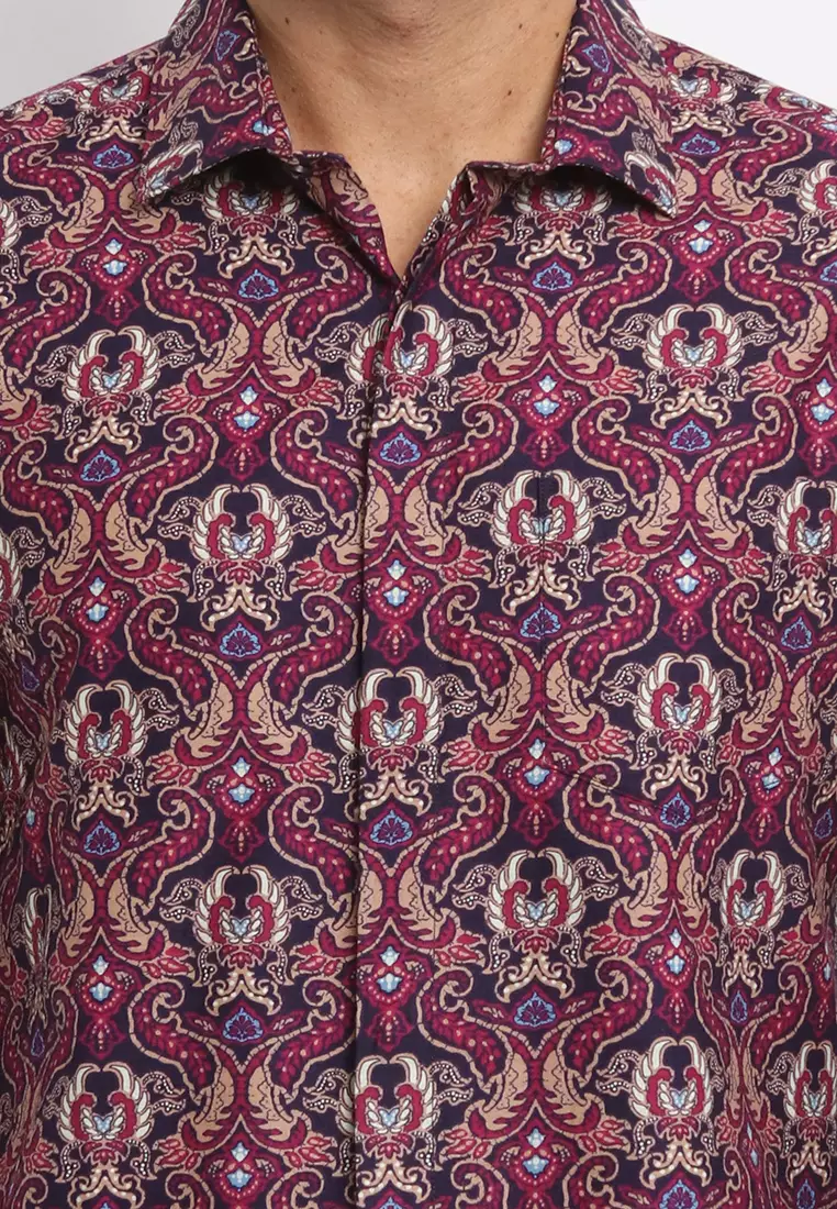 MAGINOT TADYA PURPLA Batik Slim Fit Lengan Panjang