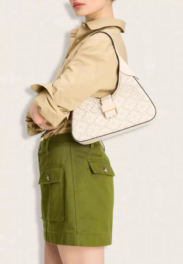 Kate Spade Flower Jacquard Nouveau Small Shoulder Bag Natural Multi