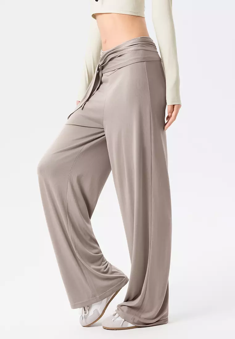 Low Waist Draped Wide Leg Pants DSG-DWL125601