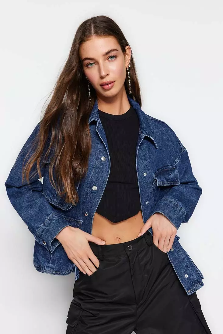 Buy Trendyol Denim Jacket with Cargo Pocket 2024 Online ZALORA
