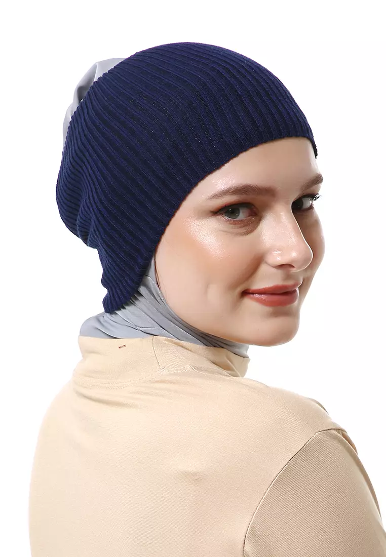 Irma Ciput Muslimah Wanita Motif Polos Simple Fashion Women - Navy