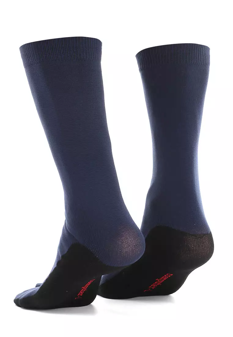 Nercyla Kaos Kaki Wanita Toe Socks Two Tone Casual Footwear Material Spandex ORIGINAL - Navy