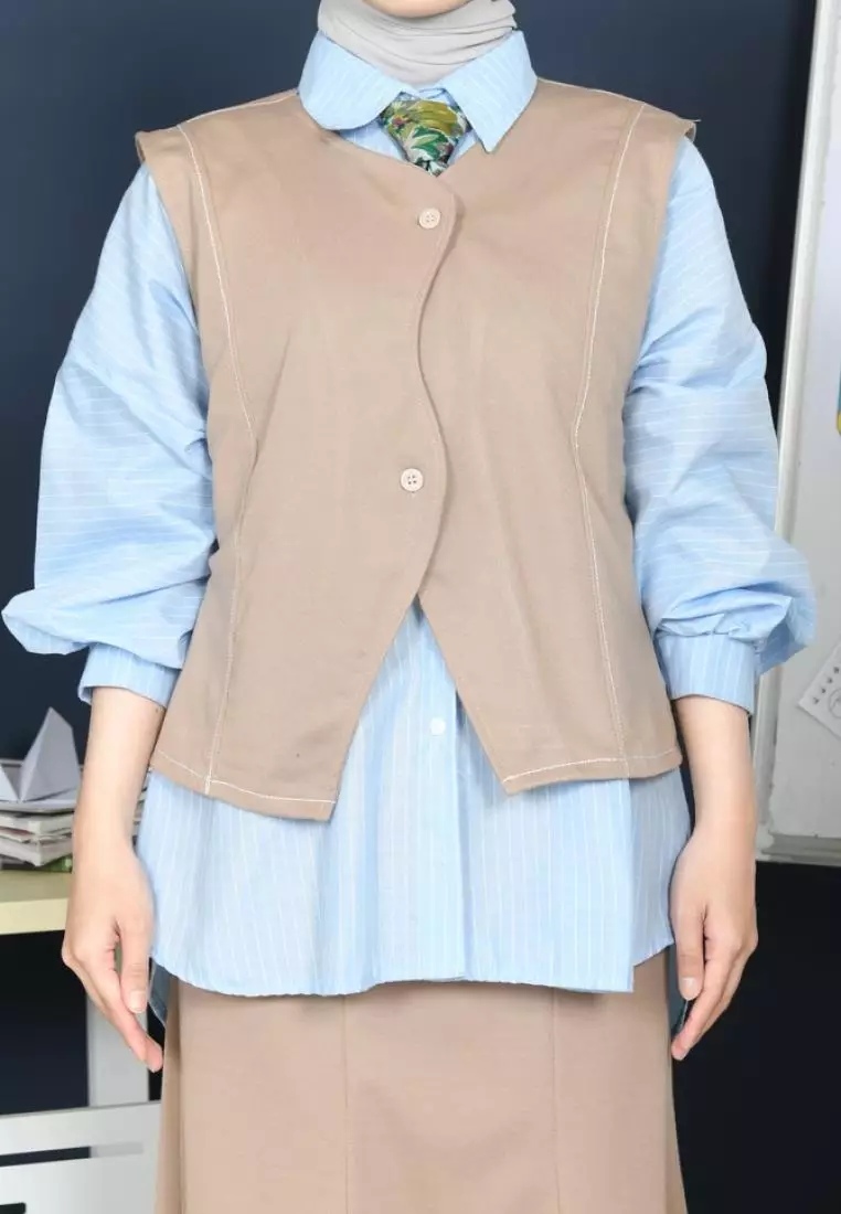 Rania Outer Rompi Wanita - Khaki M19130 R99S3