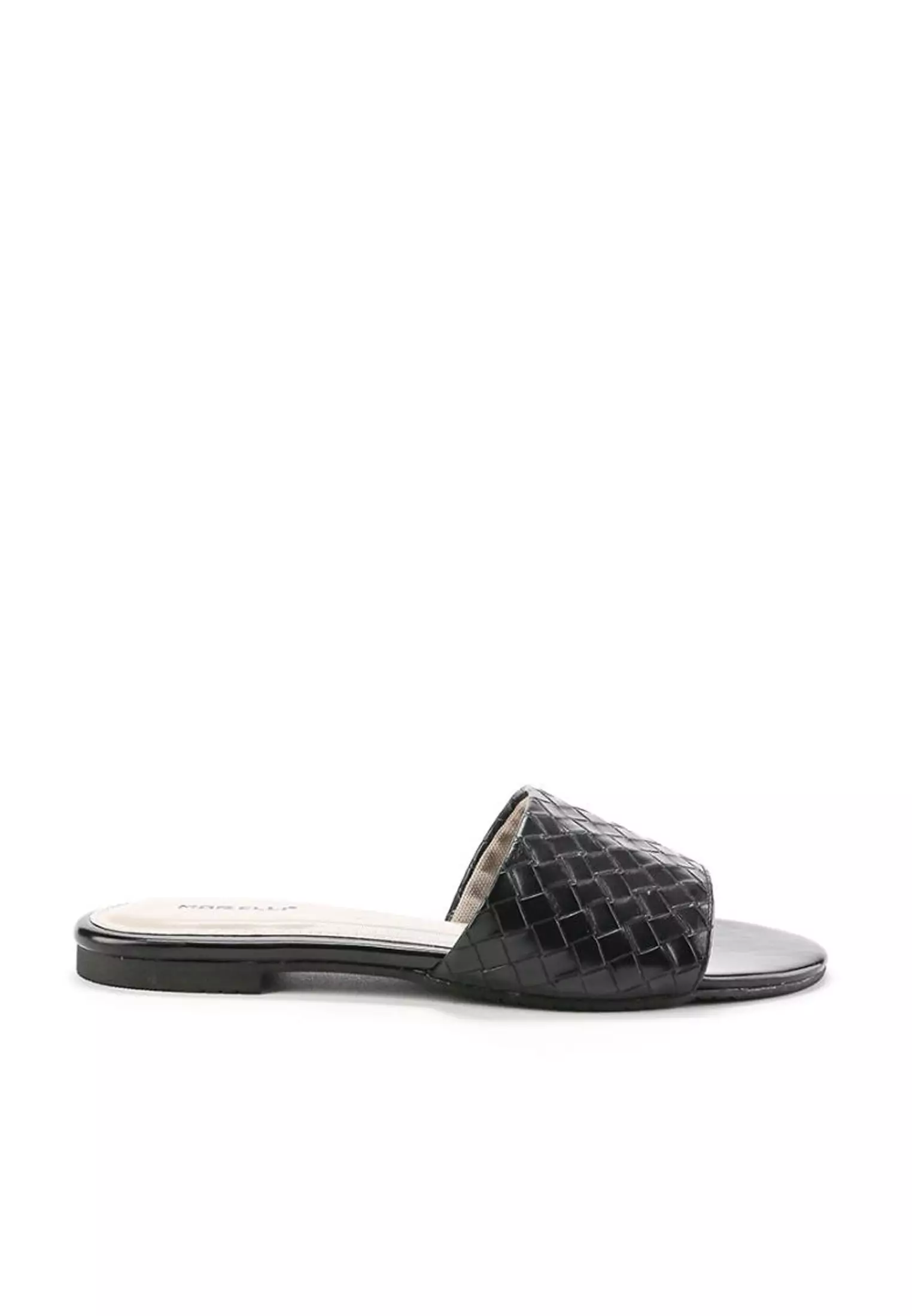 Kagura Sandal wanita Flat Slip On - Black