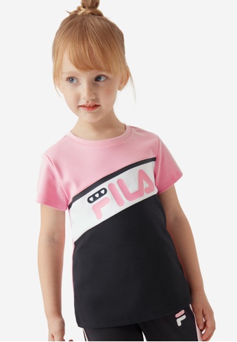 FILA pink Online Exclusive FILA KIDS FILA Logo Color Block T-shirt 3-9 yrs B05E4KA00FF544GS_1