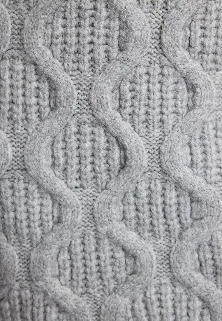 Gray Mini Knitwear Soft Textured Hair Knit Dress Twoaw25El00067