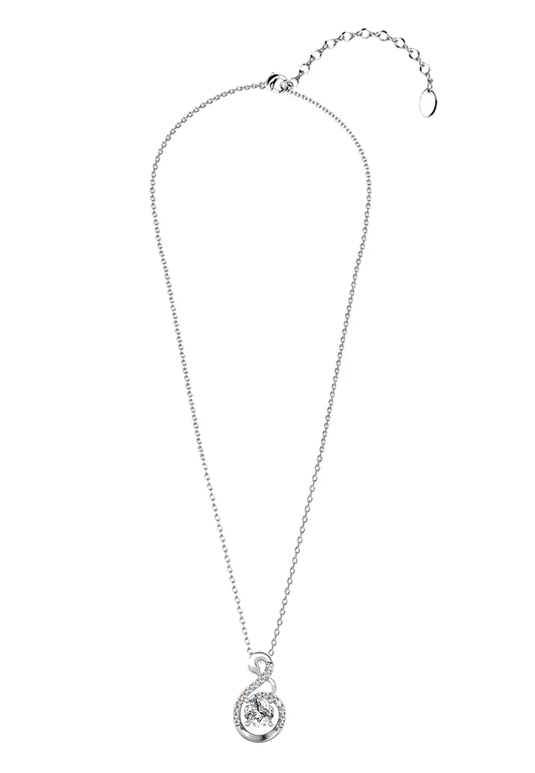 Berlian Moissanite Le Aurore Pendant [GRA CERTIFICATE MOISSANITE DIAMOND] - Kalung 1.0 CT Moissanite Diamond 925 Silver CELESTA by Her Jewellery