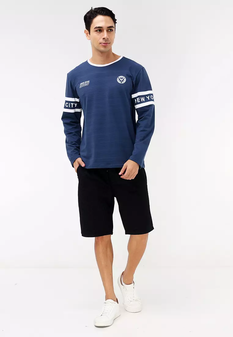 Round Neck Streaky Long Sleeves