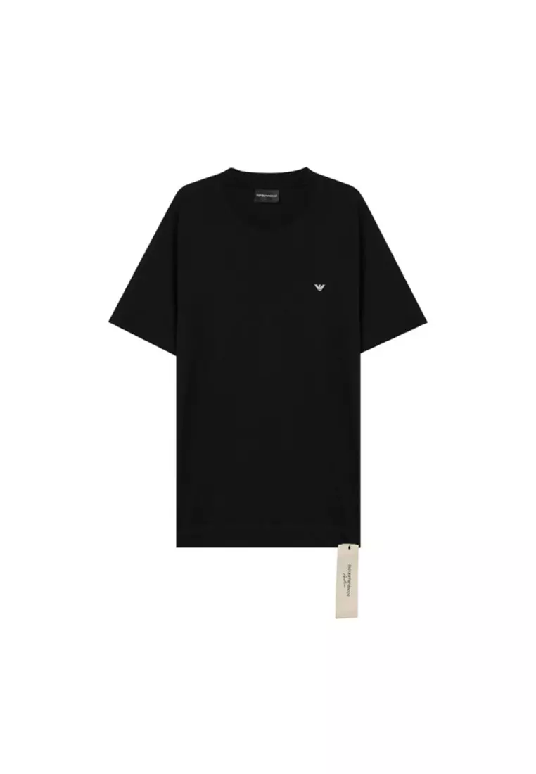 Buy Emporio Armani Men's Oversized Jersey T-shirt with Used-Effect Logo ...