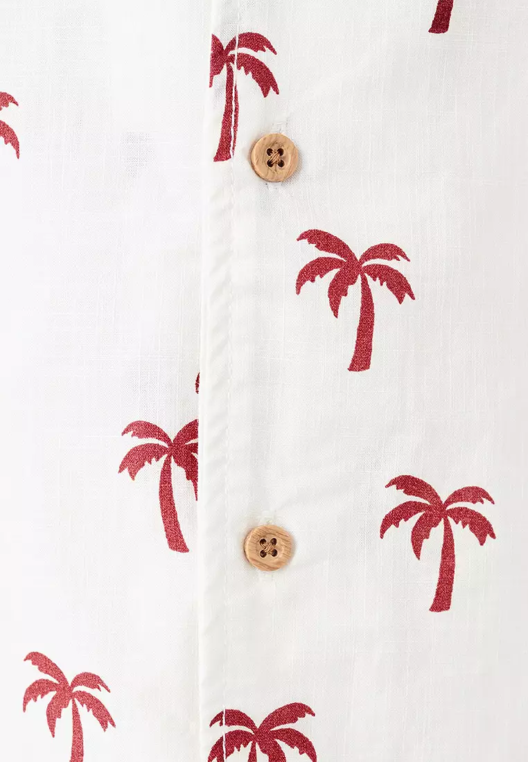 Palm Trees Design Cotton Shirt
