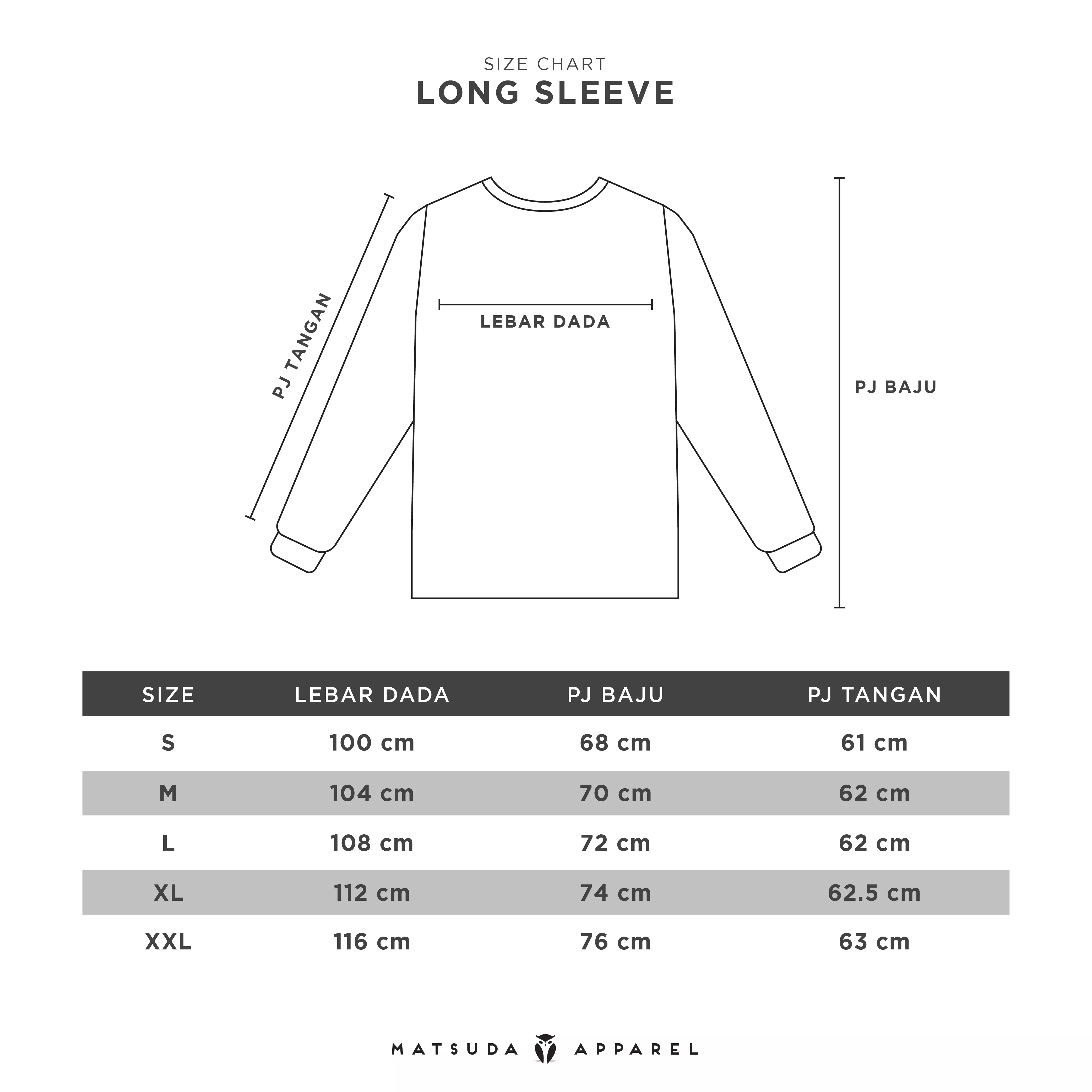 MATSUDA Kaos Lengan Panjang 20S Texture Popcorn Katun Nagato