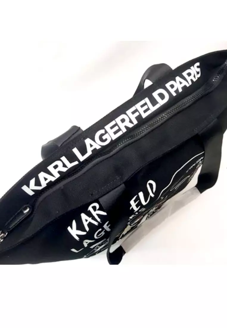 Karl Lagerfeld Kristen Canvas Tote Bag - Black Country