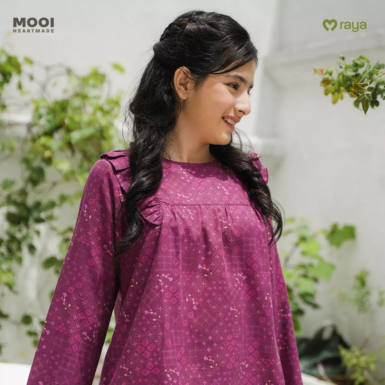 Mooi Setelan Anak Perempuan Raya Collection Nayra Tunik Set Zeina Series - White