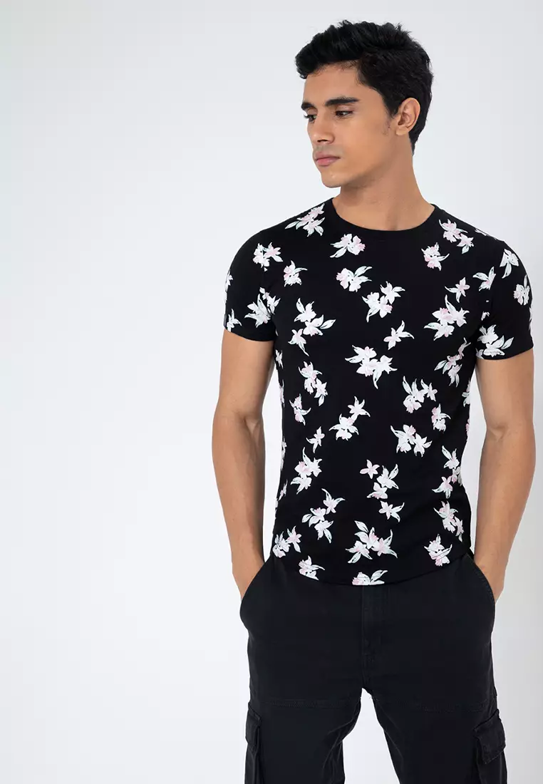 Floral mens cheap t shirt