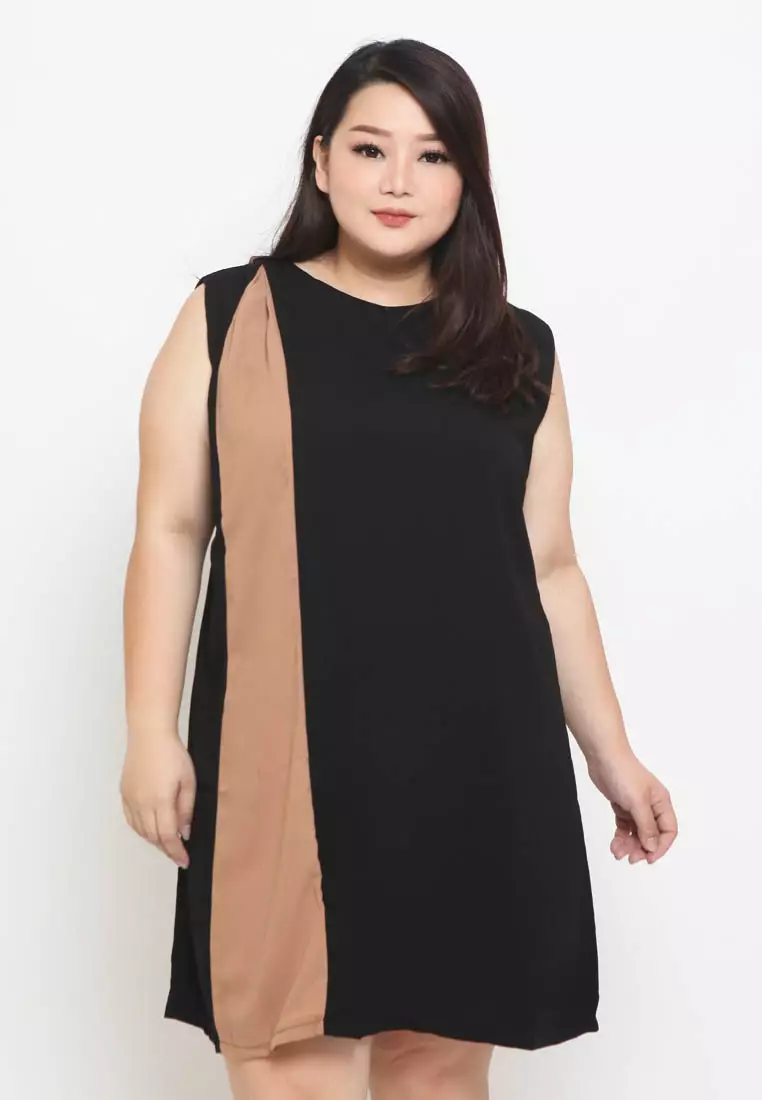Plus Size Dress Avina Black/Brown