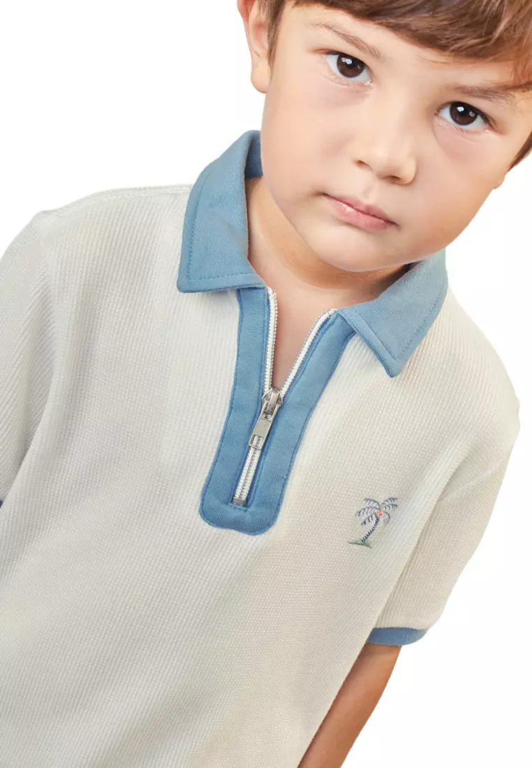 Lucian Embroidered Half-Zip Polo Shirt