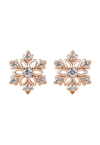 Her Jewellery gold Floraison Earrings (Rose Gold) -  Made with Swarovski Crystals EDD44ACFBD4283GS_1