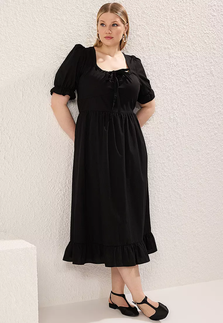 Plus Size Cotton Midi Dress