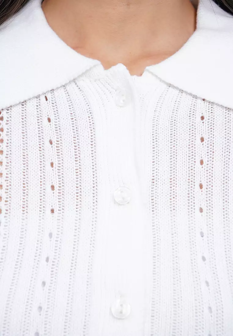 Jual COLORBOX Button Up Embroidery Knit Top Original 2025 | ZALORA ...