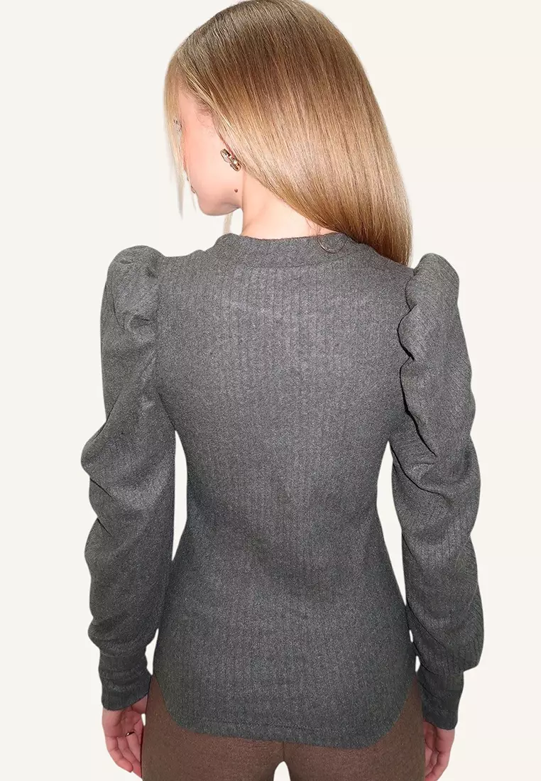 Long Puff Sleeves Top