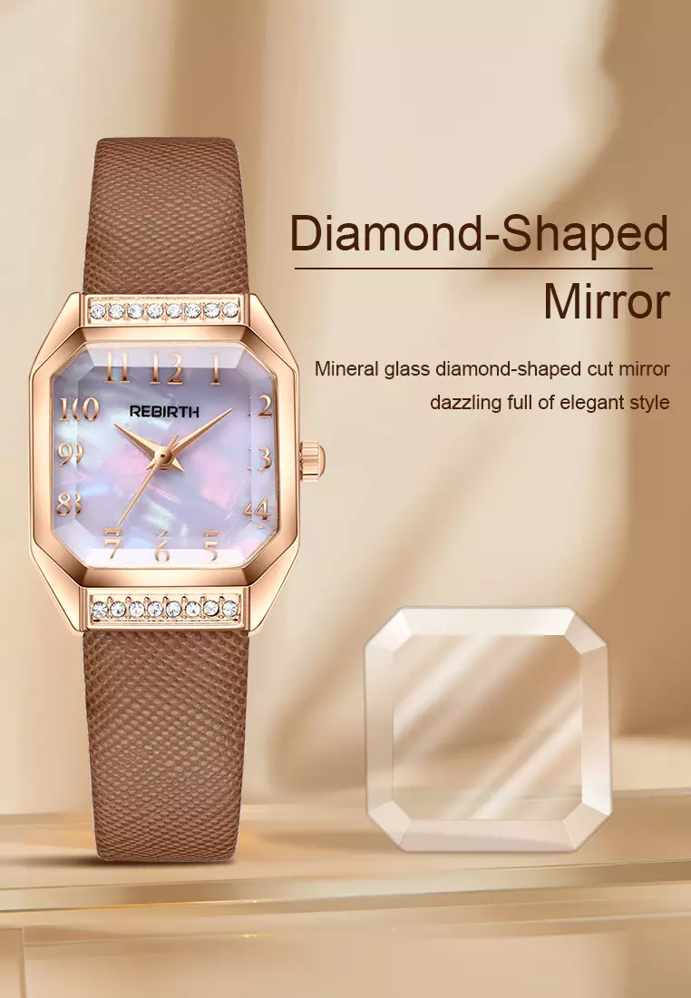 Jam Tangan Wanita Korea Fashion Anti Air Original Tali Kulit Jam Tangan Cewek brownwhite