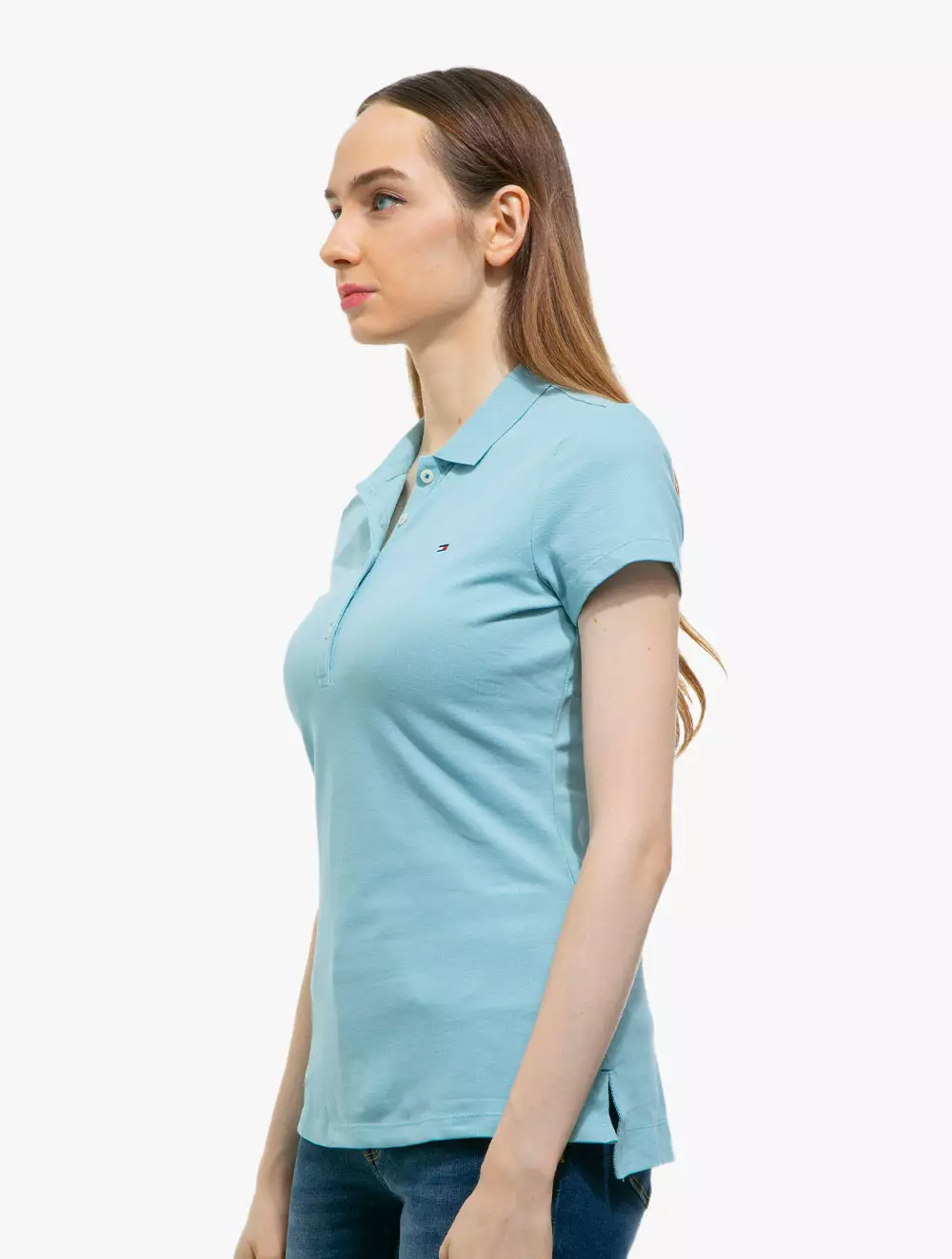 TOMMY HILFIGER - HERITAGE SLIM FIT POLO SHIRT - Dusty Blue - blue