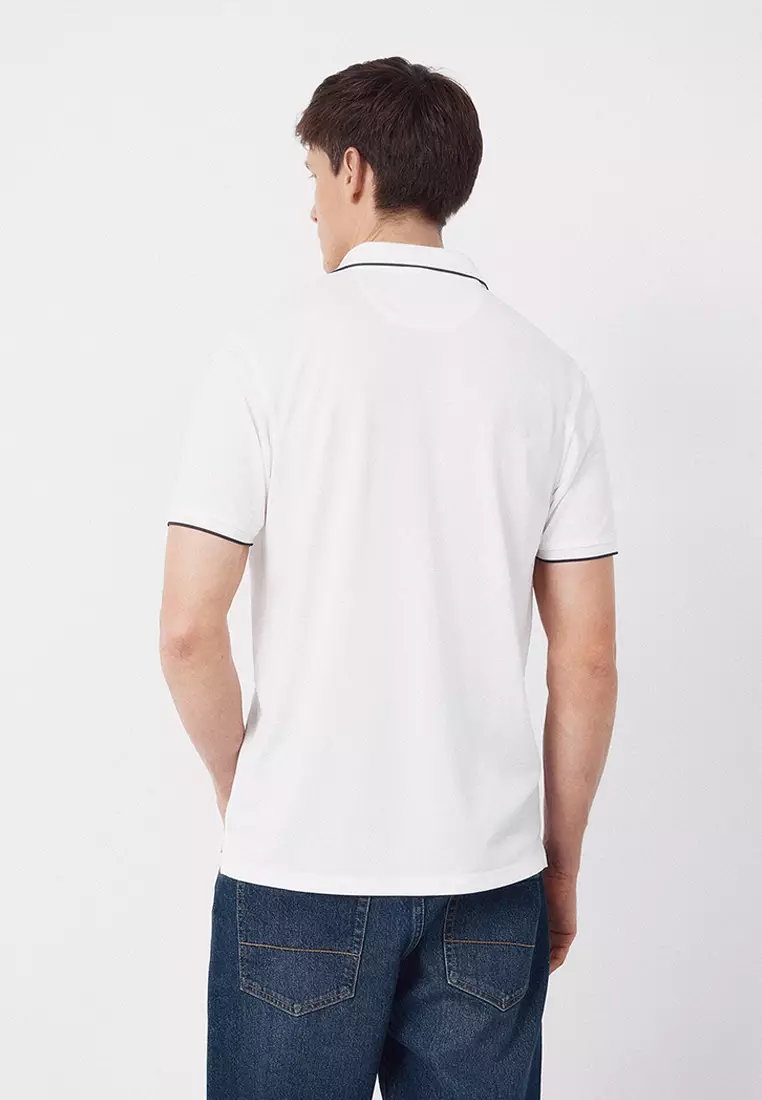 Coolmax® jacquard collar polo shirt