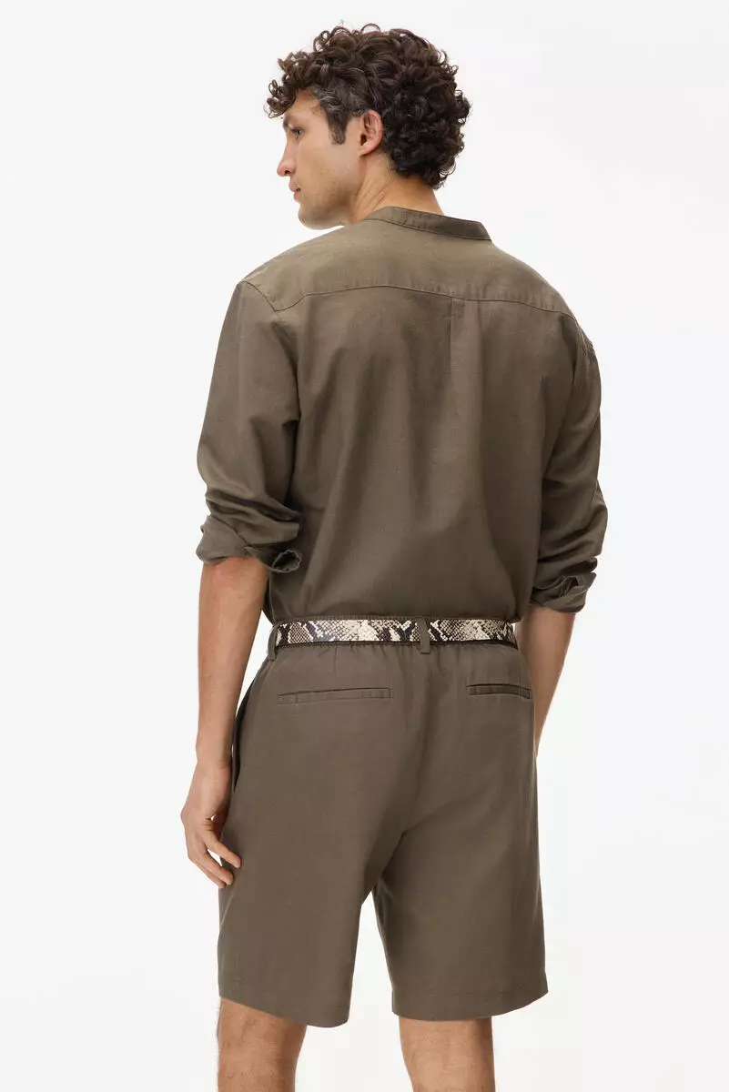 Relaxed Fit Linen-blend shorts