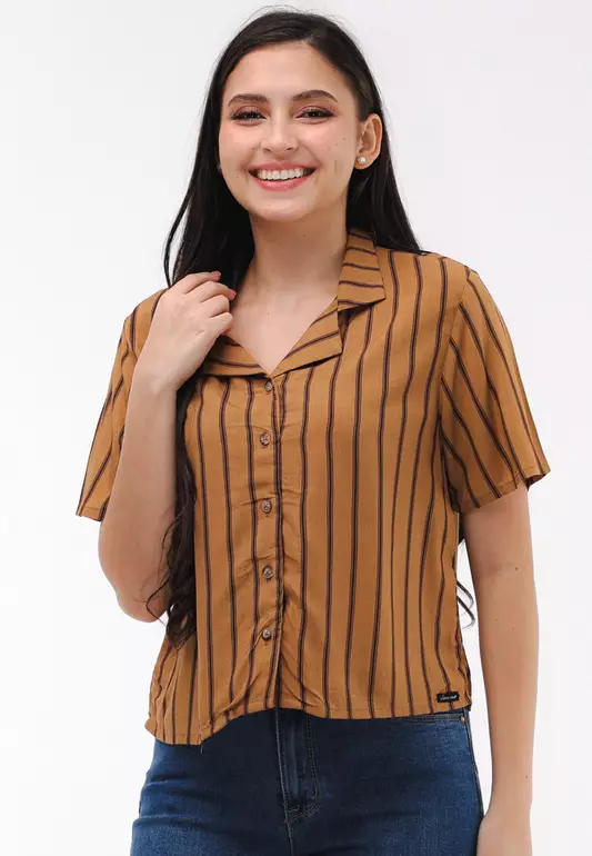 Woven Printed Rayon Short Sleeves Blouse