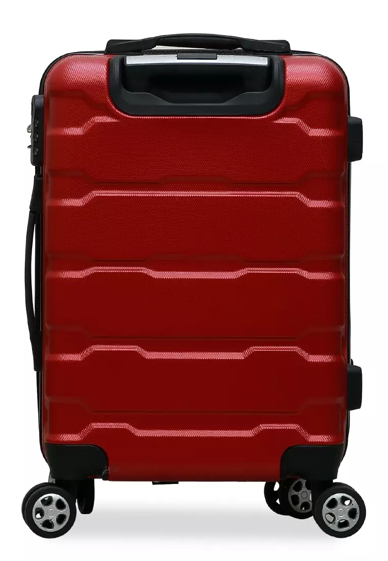 Carlton Koper Hardcase Unisex Size 20 Inch Tas Travel Combination Lock Large Compartment Material ABS+PVC Coated ORIGINAL - Maroon