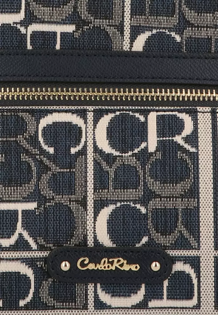 Dark Blue Carlo GEO Jacquard Backpack