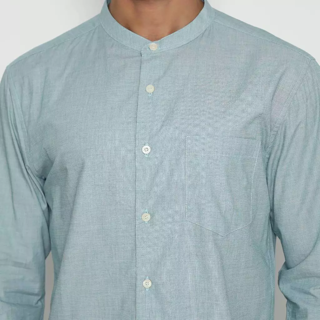 Platini Kemeja Koko Pria Lengan Panjang Katun Hijau 961274