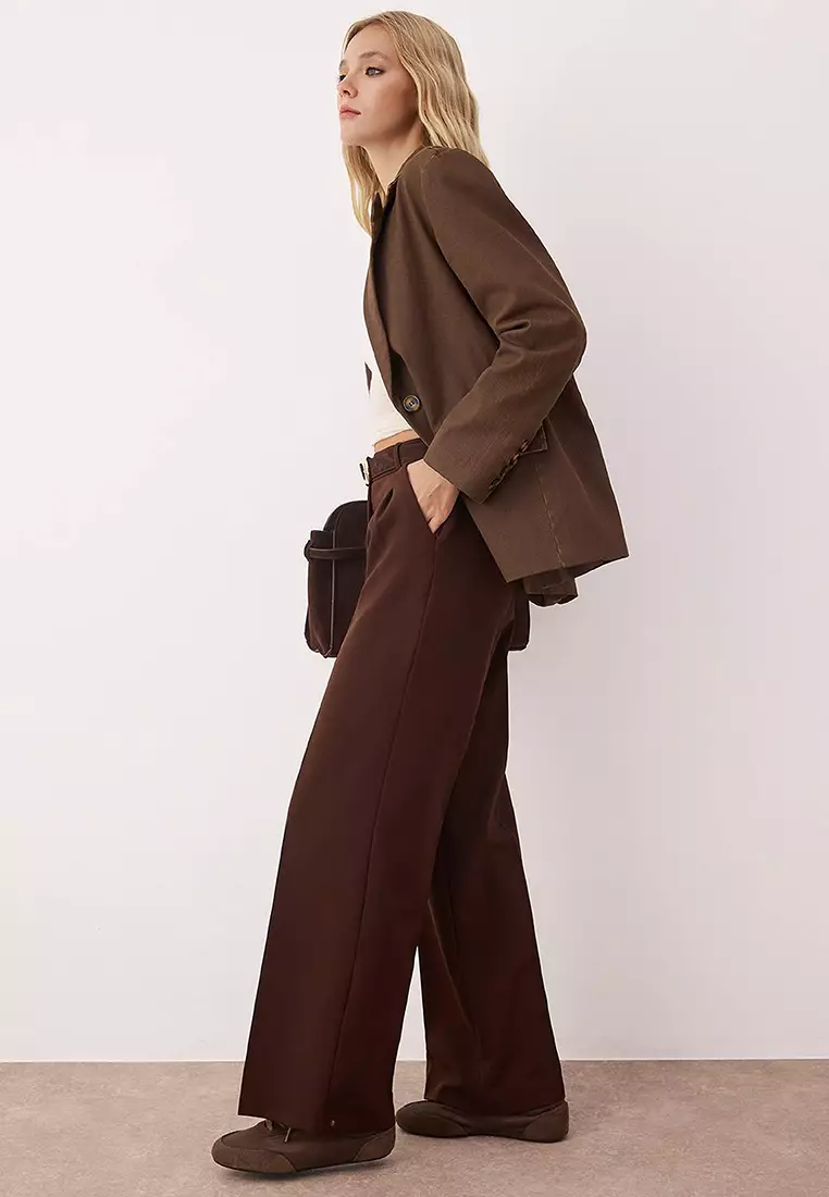 Pleated Wide Leg Trousers