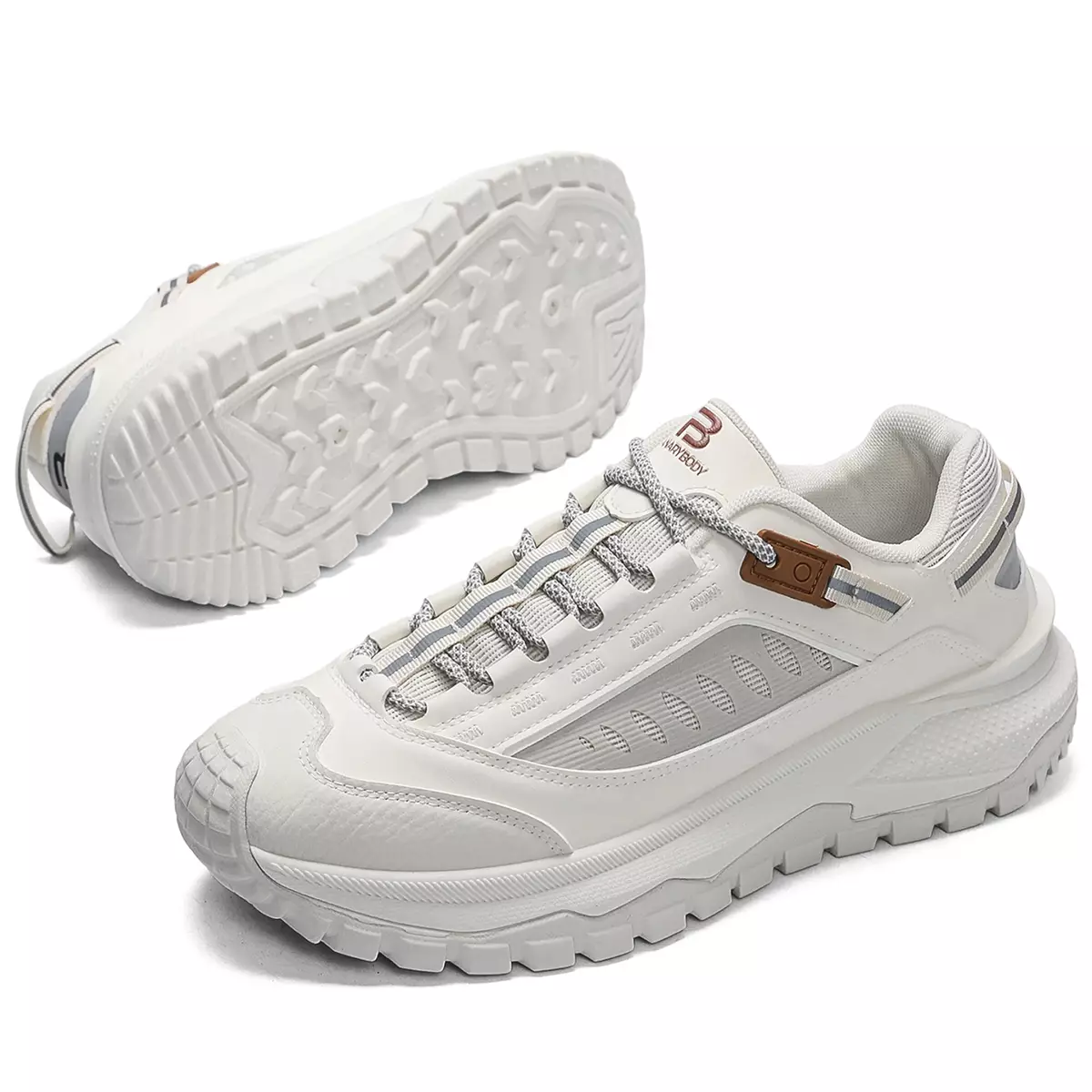 LURAD Sepatu Pria Rubber Tinggi Sneakers Cowok Polos Hitam Beige QNF6662