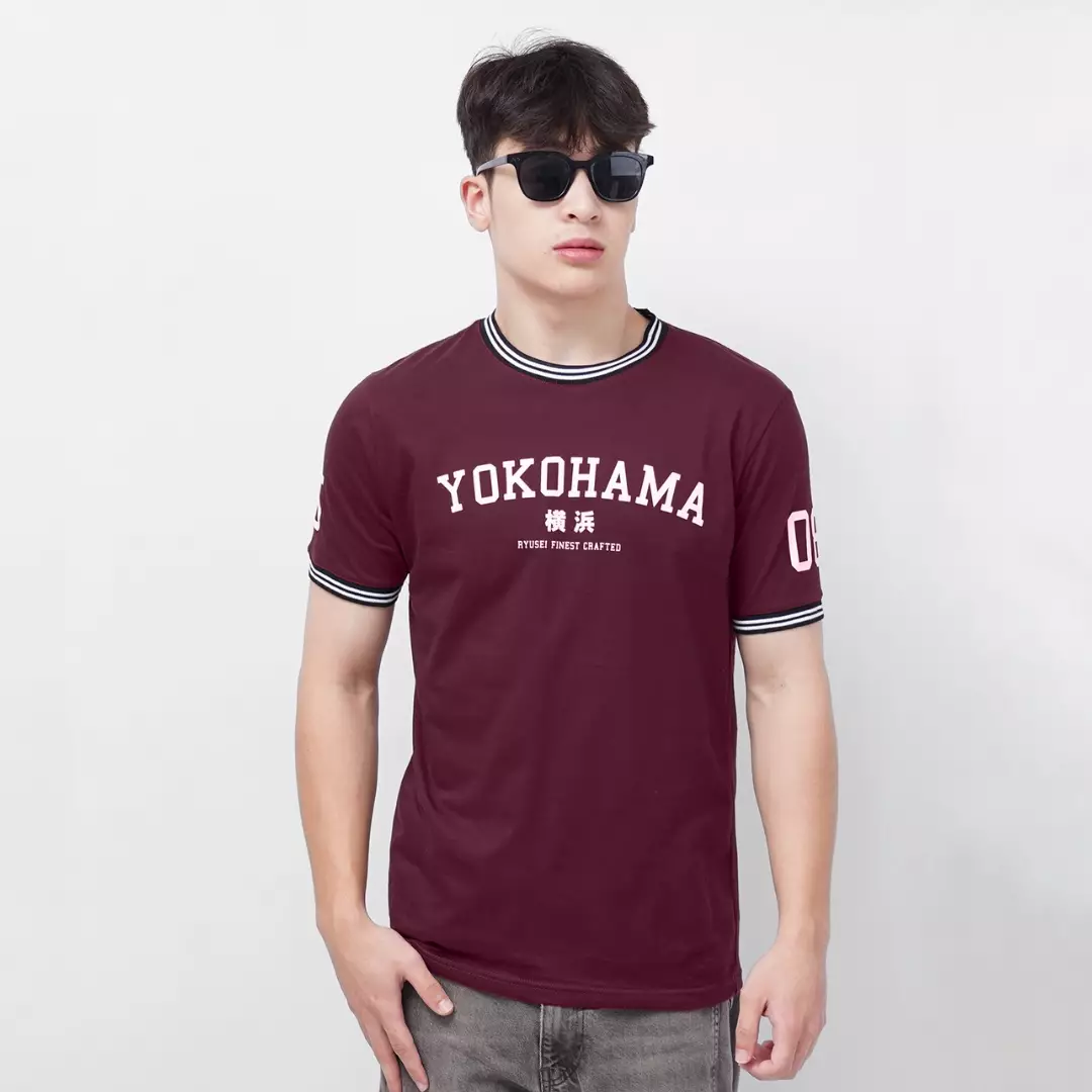 Ryusei Kaos Pria Yokohama Burgundy