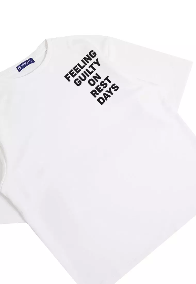 MTP99 kaos oversize gym pria distro feeling guilty on rest days binaraga cowo putih