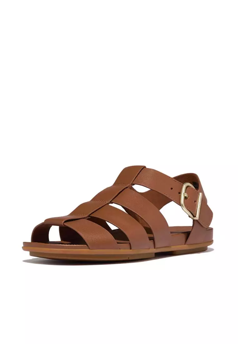 FitFlop GRACIE Leather Fisherman Sandals - Deep Tan (A4B-C15)