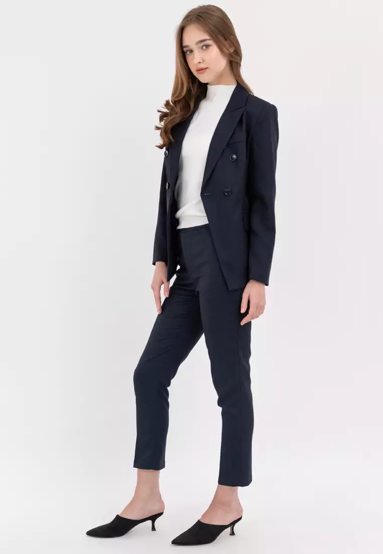 Textured  Suit Blazer with Pants