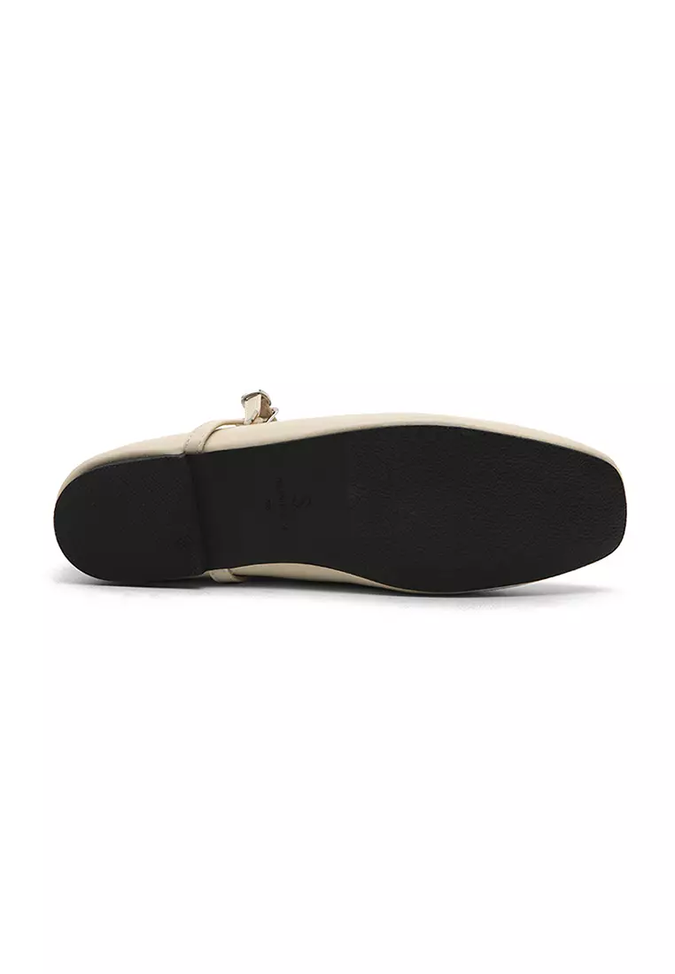 Melliji 方頭拼接瑪莉珍平底鞋 (1cm)