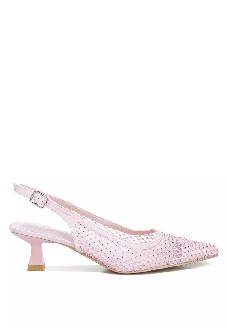 Discount on London Rag  shoes - SKU: Pink Rhinestone Slingback Mules