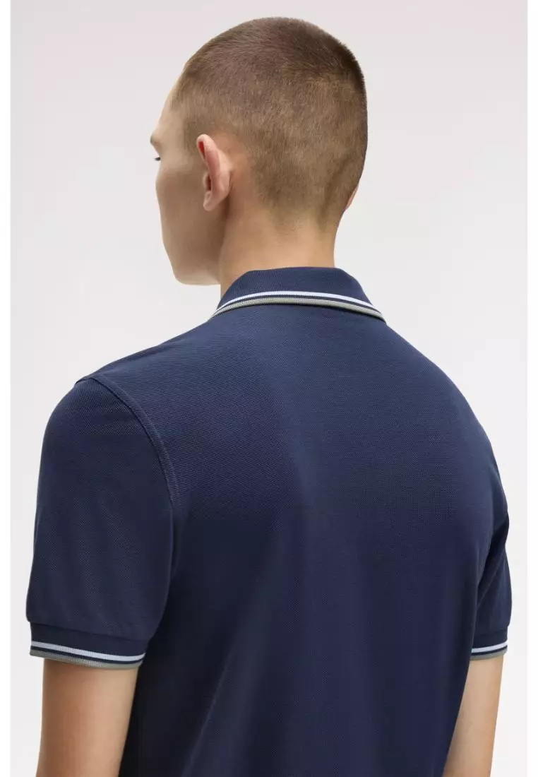 Fred Perry M3600 Twin Tipped Fred Perry Shirt (Dark Airforce / Light Ice / Bay Leaf)