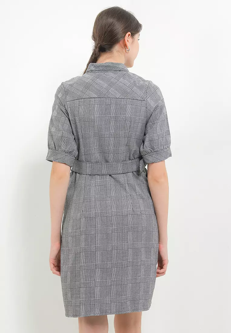 Button Down Belted Dress