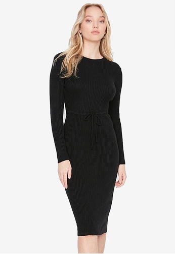 Trendyol black Lace Detailed Knitwear Dress F160DAA7B323A7GS_1