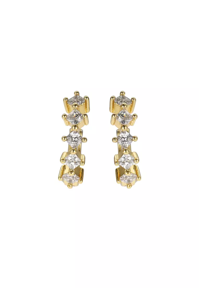 Gold brass earrings on sale