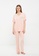 LC WAIKIKI pink V-Neck Printed Short Sleeve Women's Pajamas Set C4BD4AA8D938F6GS_3