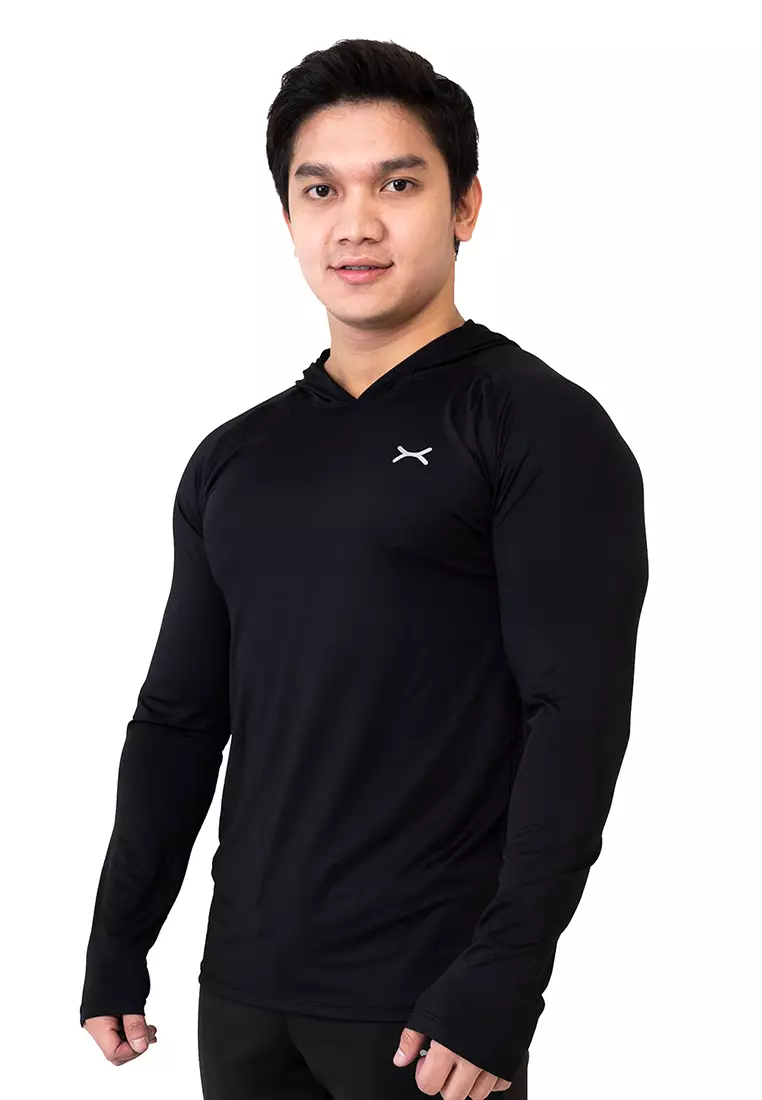 FLEXZONE Sports Hoodie Long Sleeves Tees Essential Series Black