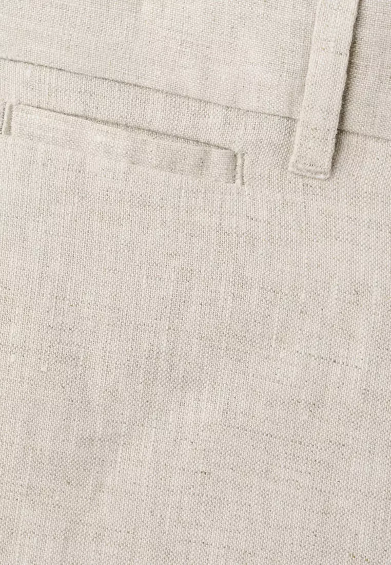 Slim-Fit 100% Linen Bermuda Shorts