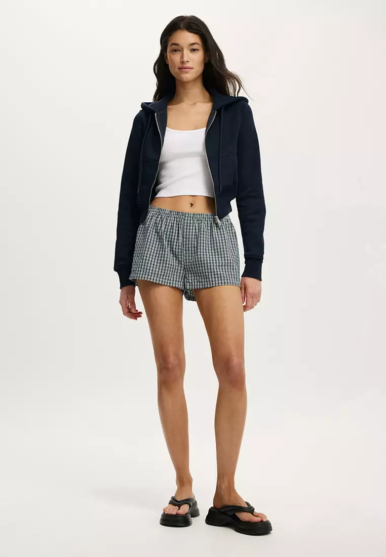 Premium Cropped Zip Through Hoodie