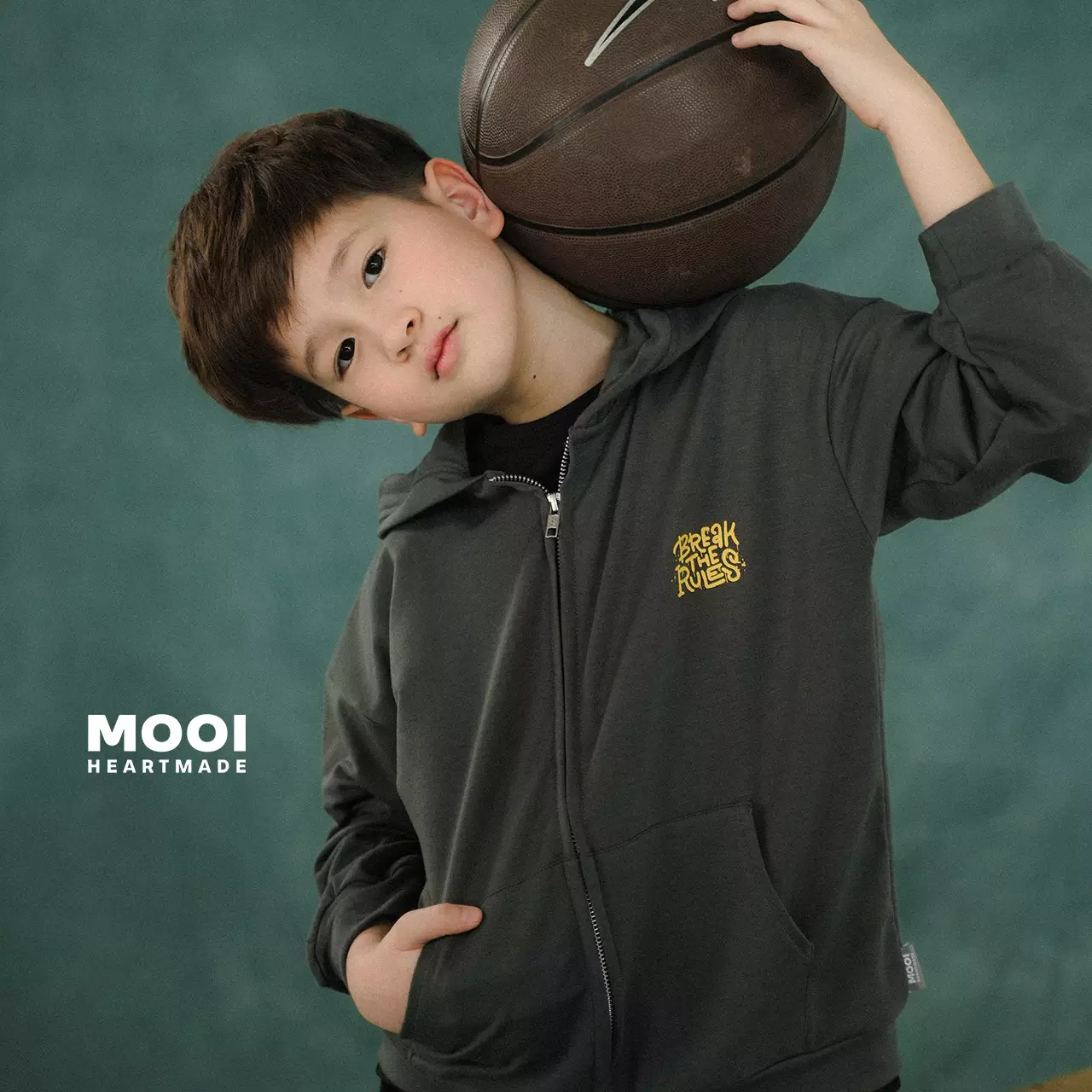 Mooi Atasan Hoodie Panjang Anak Theo Hoodie Jacket - Steel Navy