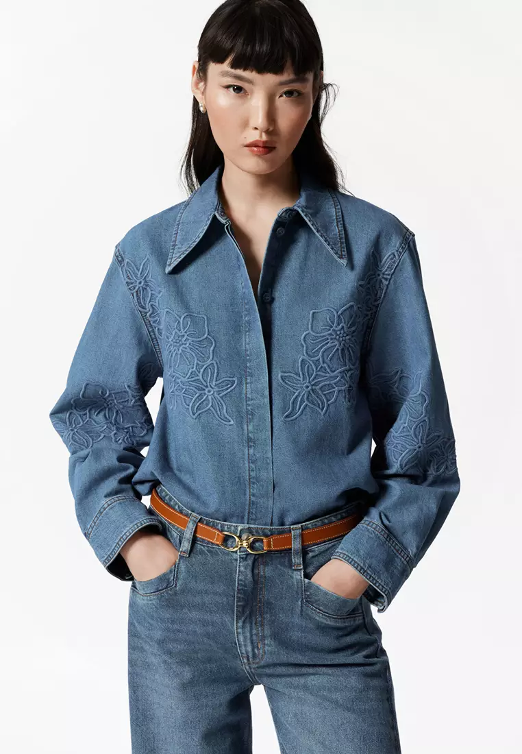 Embroidered Denim Shirt